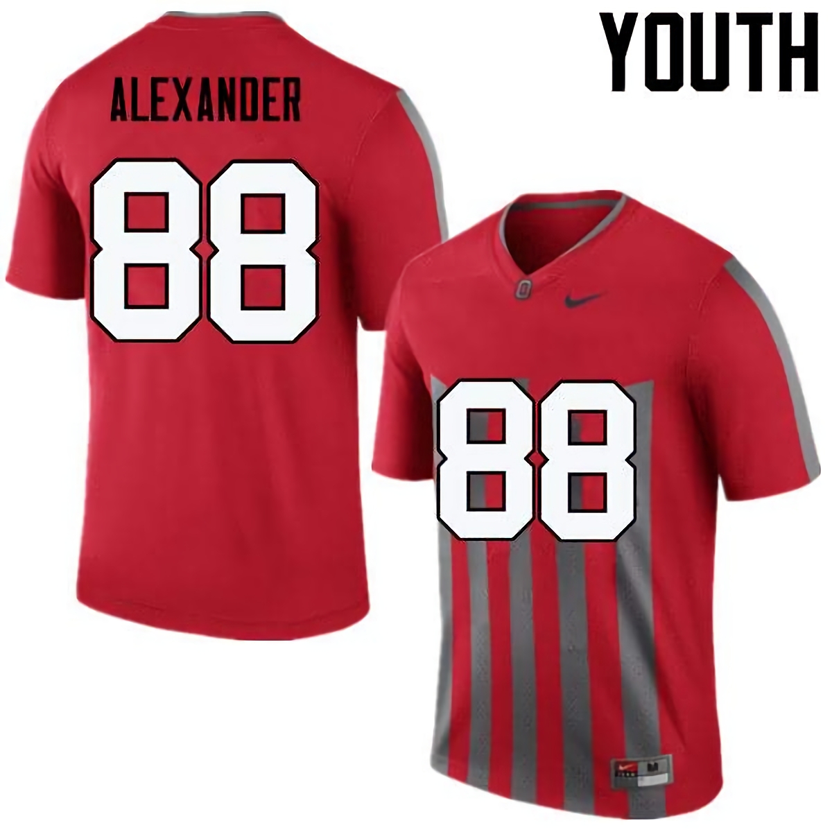 AJ Alexander Ohio State Buckeyes Youth NCAA #88 Nike Throwback Red College Stitched Football Jersey UBE7056KL